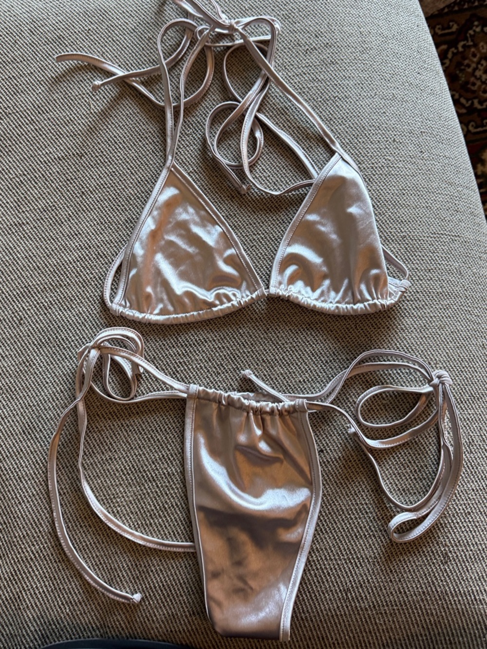 Laina Rauma Satin Bikini in Oyster